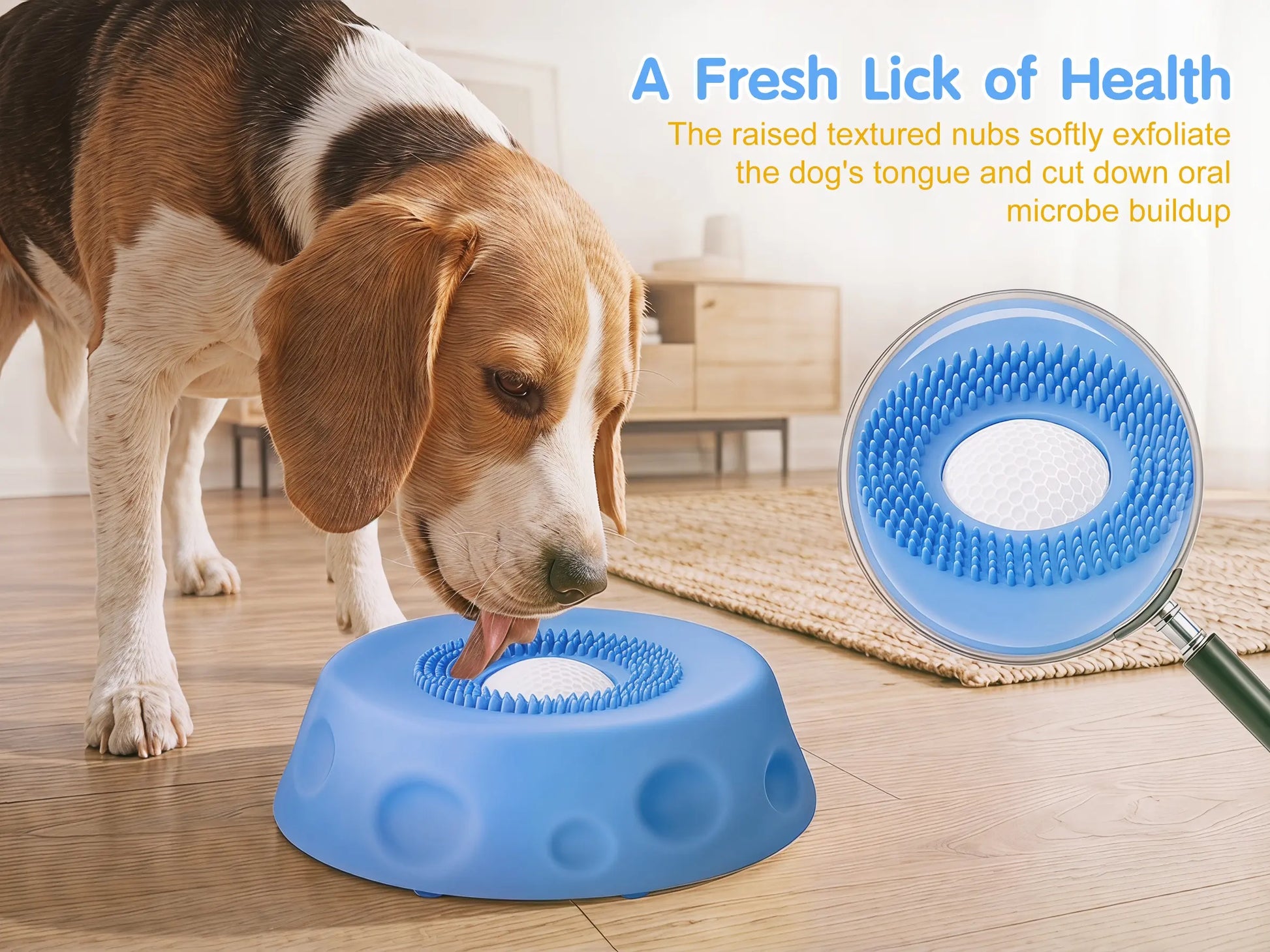 2 in 1 Dog Slow Feeder Bowl for Liquid Treat, No Spill Enrichment Dog Bowl, Cat Bowl, Anxiety Relief Bowl, Food Grade Silicone, Oral Hygiene& Tongue Cleaning,Anti Slip Pet Bowl, Dog Enrichment Toy