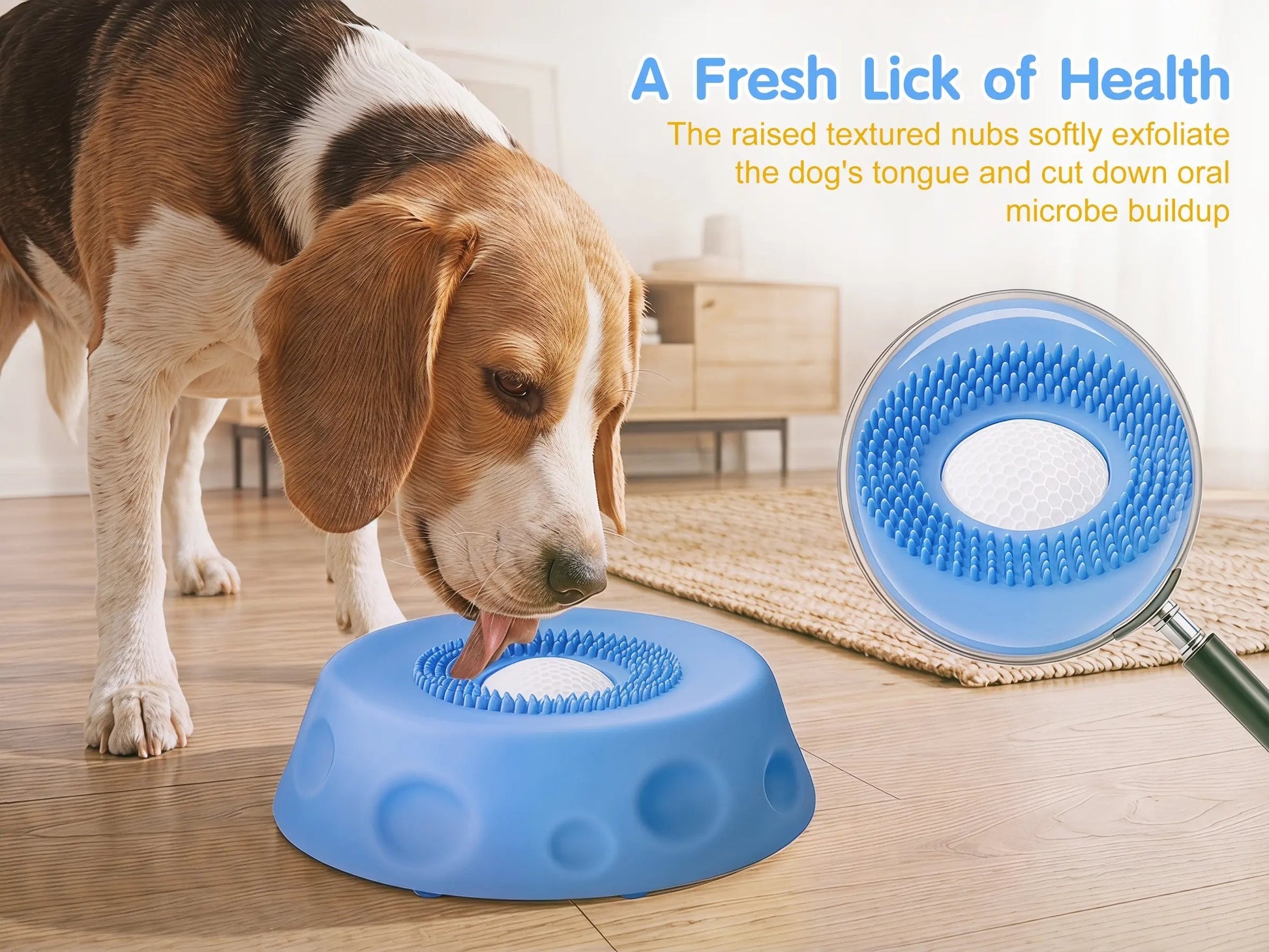 2 in 1 Dog Slow Feeder Bowl for Liquid Treat, No Spill Enrichment Dog Bowl, Cat Bowl, Anxiety Relief Bowl, Food Grade Silicone, Oral Hygiene& Tongue Cleaning,Anti Slip Pet Bowl, Dog Enrichment Toy