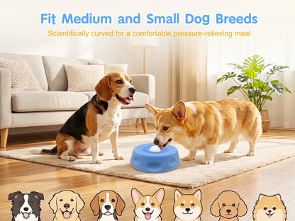 2 in 1 Dog Slow Feeder Bowl for Liquid Treat, No Spill Enrichment Dog Bowl, Cat Bowl, Anxiety Relief Bowl, Food Grade Silicone, Oral Hygiene& Tongue Cleaning,Anti Slip Pet Bowl, Dog Enrichment Toy