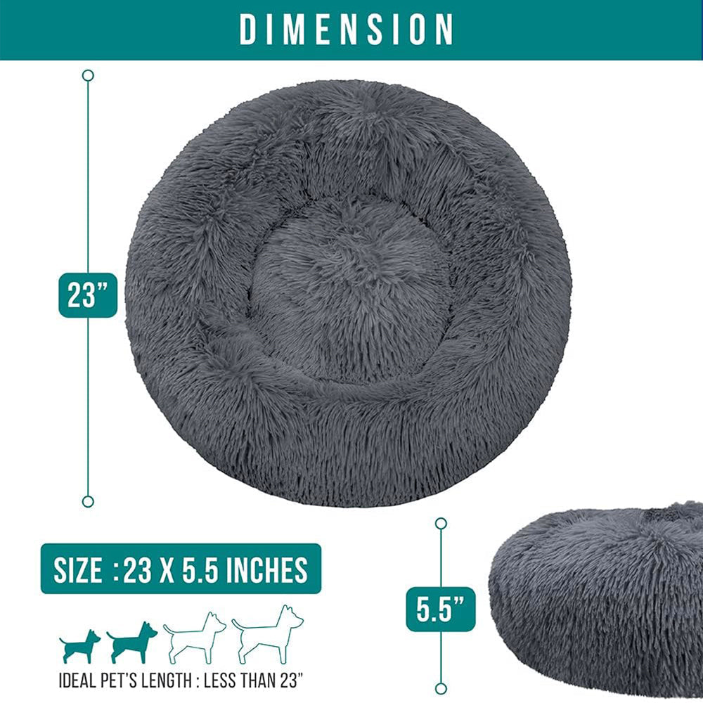 Fluffy Calming Donut Pet Bed