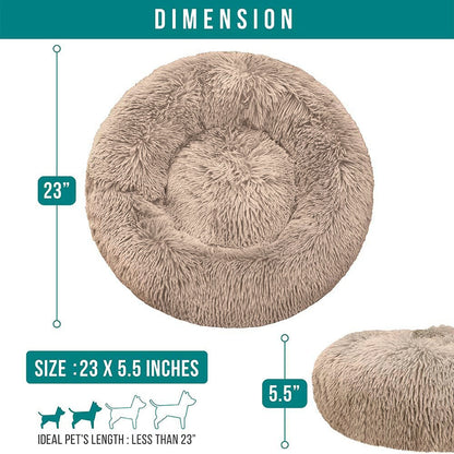 Fluffy Calming Donut Pet Bed