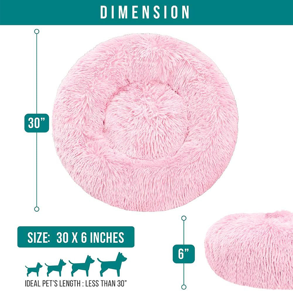 Fluffy Calming Donut Pet Bed
